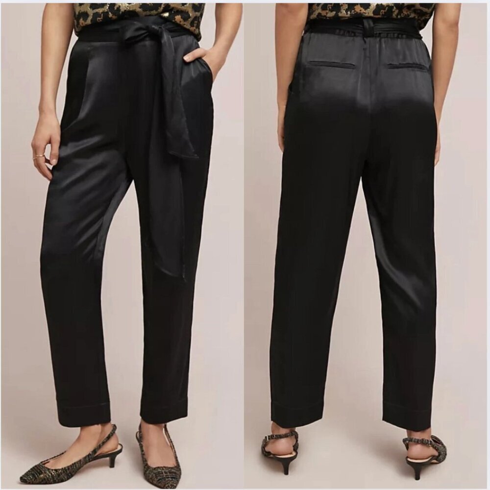 Anthropologie Black Wide Leg Pants
